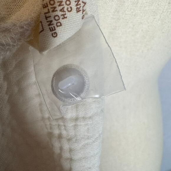 Hem & Thread Ivory Ruffle Sleeve Gauze Top Large NWOT Cotton Boho Cottagecore - Picture 9 of 9